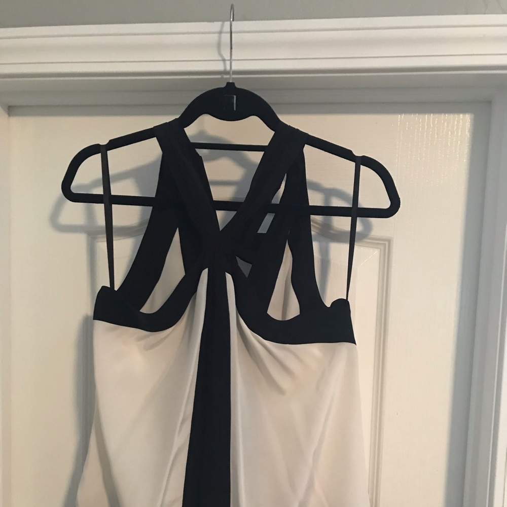 NWT BCBGMAXAZRIA Black and White Halter Top